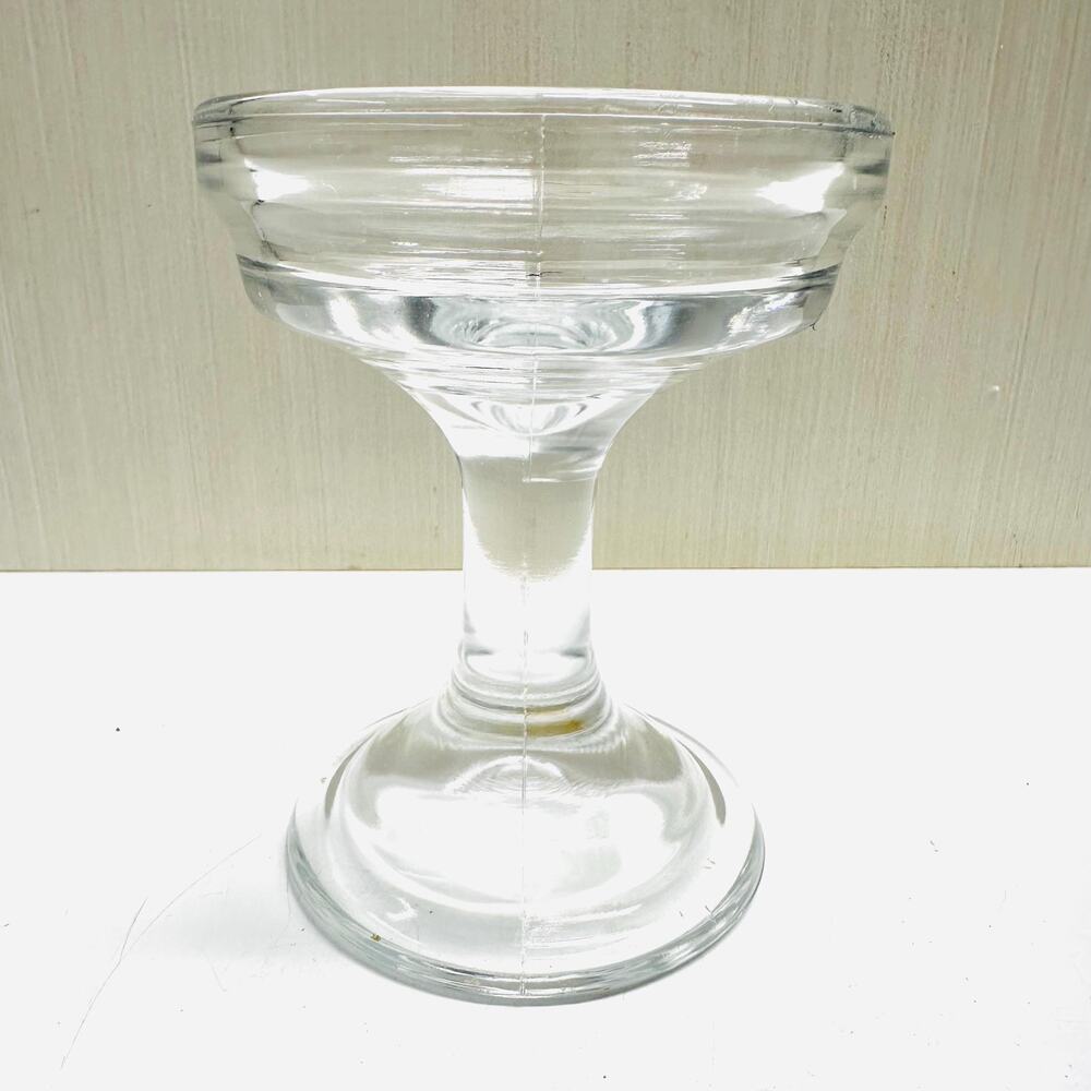 Vintage Clear Glass Pillar Votive Candle Holder Fairy Light Base